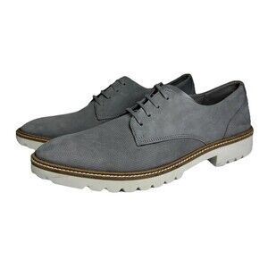 Ecco Modern Tailored Oxford Shoes Women 8.5 Gray Leather Platform Lug Sole